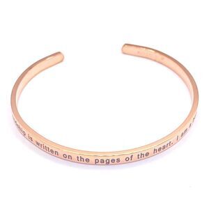 Rose Gold Engraved Minimalist Friendship Cuff Bracelet